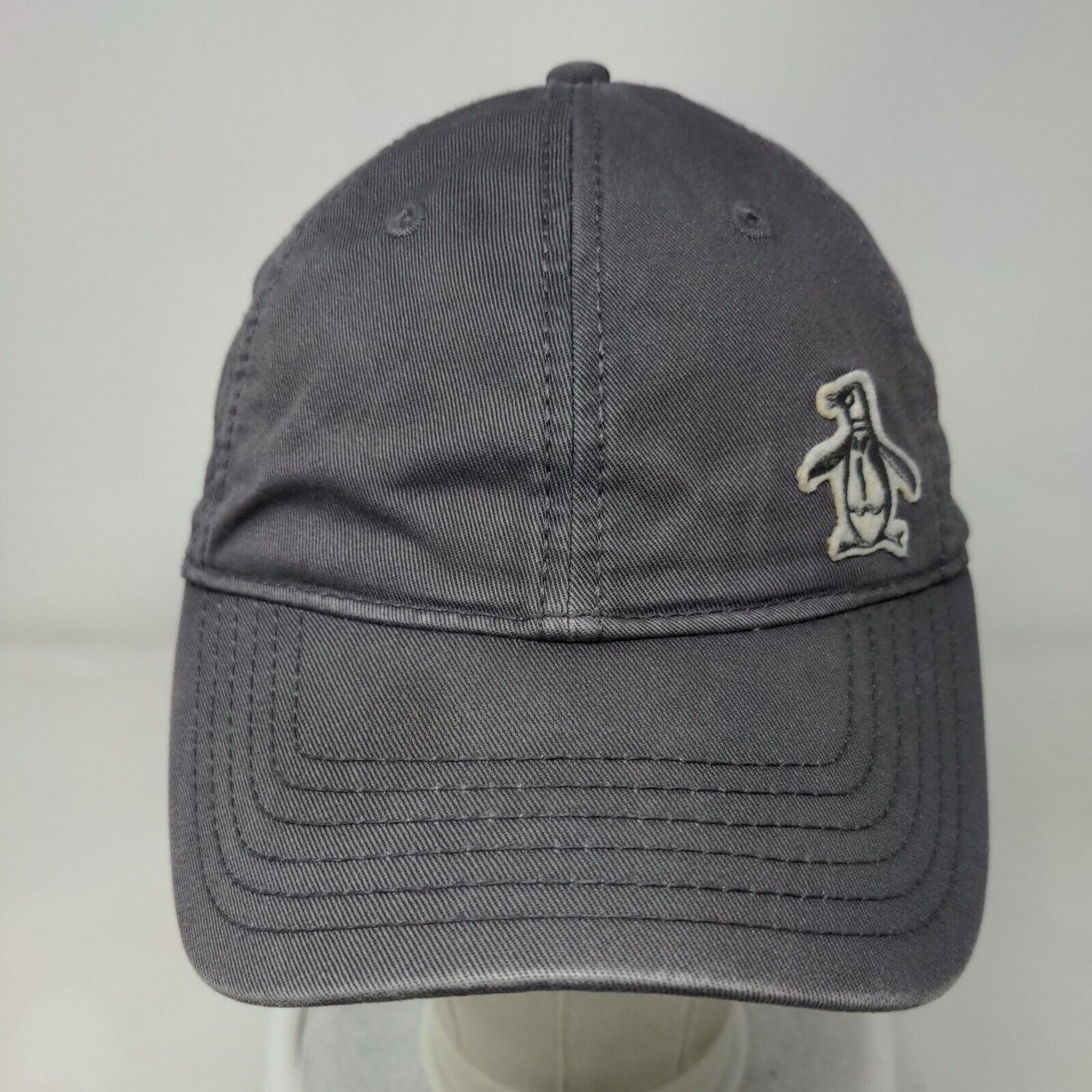 Penguin Slideback Hat Gray One Size Adjustable Embroidered 6 Panel Munsingwear