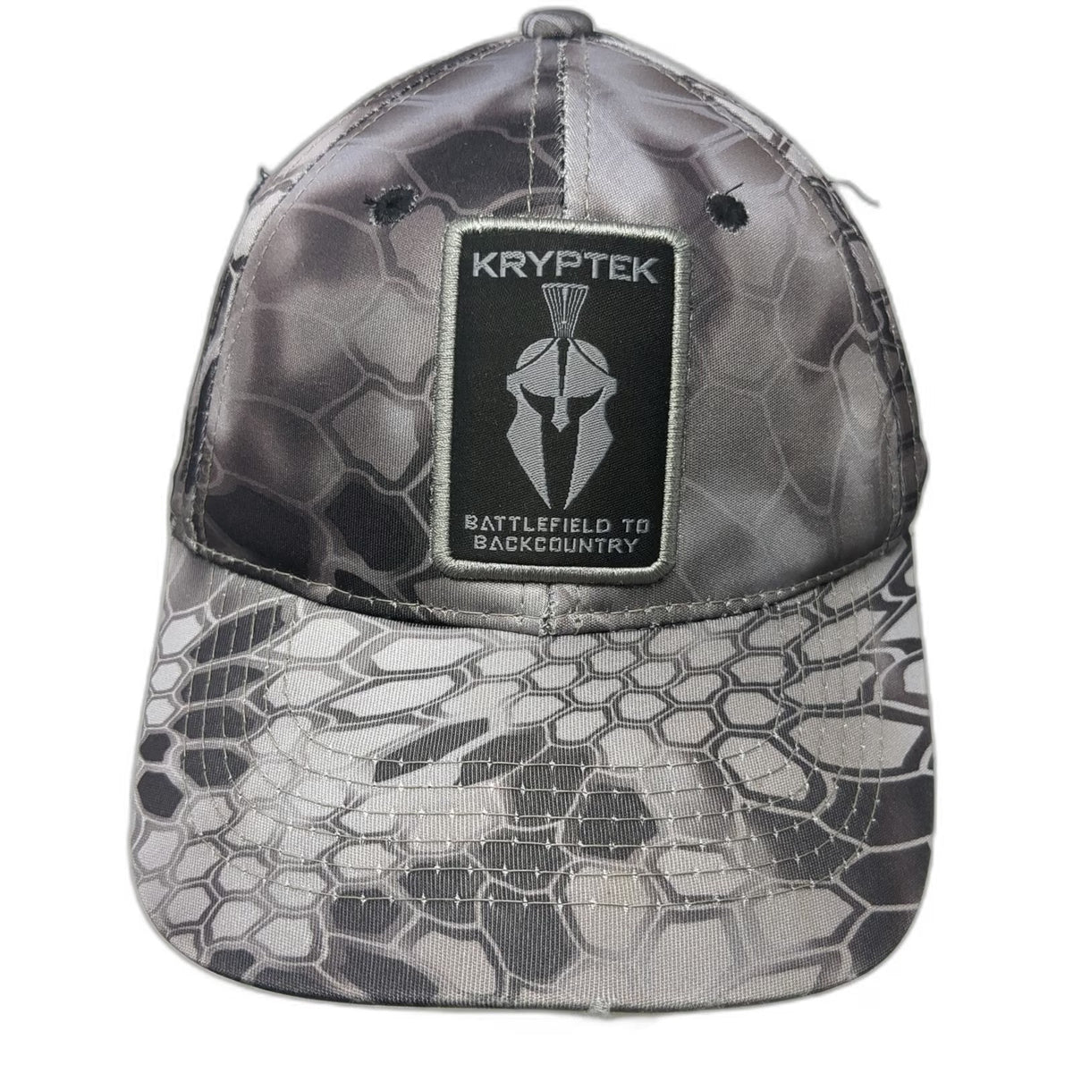 Kryptek Baseball Cap Gray One Size Camo Typhon Spartan Patch Strapback hat
