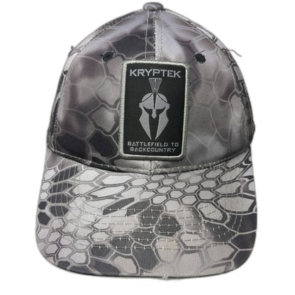 Kryptek Baseball Cap Gray One Size Camo Typhon Spartan Patch Strapback hat