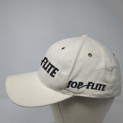 Top Flite Baseball Cap Beige One Size Adjustable Embroidered Vented Holes