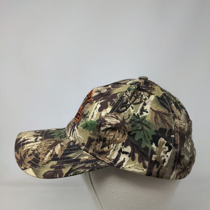 Manatee Fish Camp Strapback Hat Camouflage OSFM Adjustable Embroidered Otto