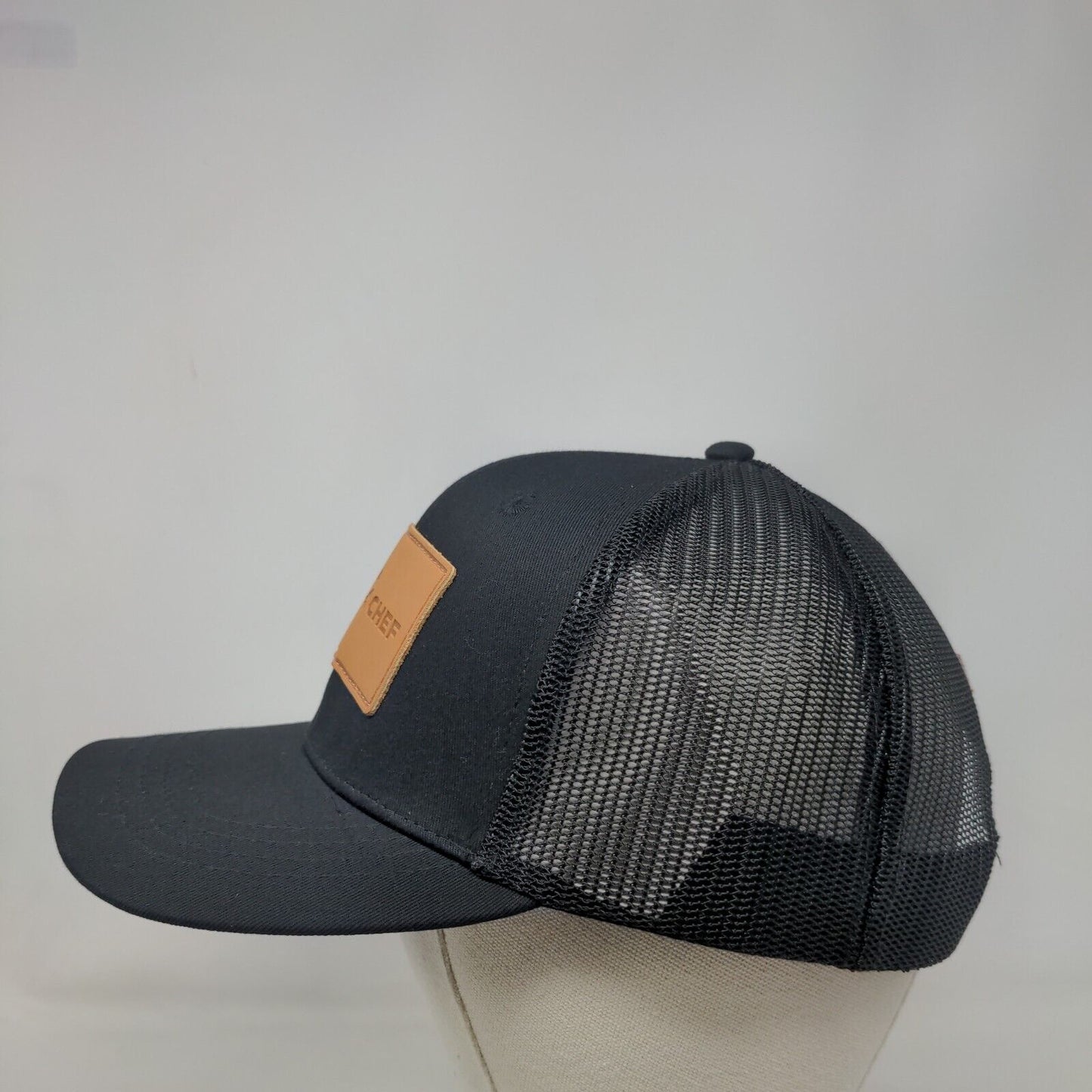 Camp Chef Snapback Trucker Hat Black OSFA Adjustable Mesh Back 6 Panel Cotton