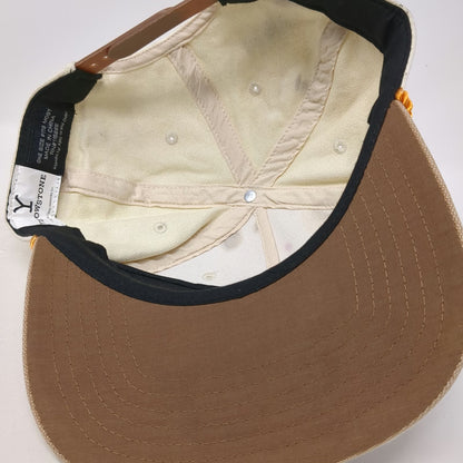 Yellowstone 5 Panel Hat Beige Brown One Size Snapback Braided Rope Cowboy Logo