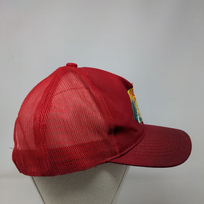 Bass Pro Shops Snapback Trucker Hat Red OSFM Adjustable Mesh Back Gone Fishing