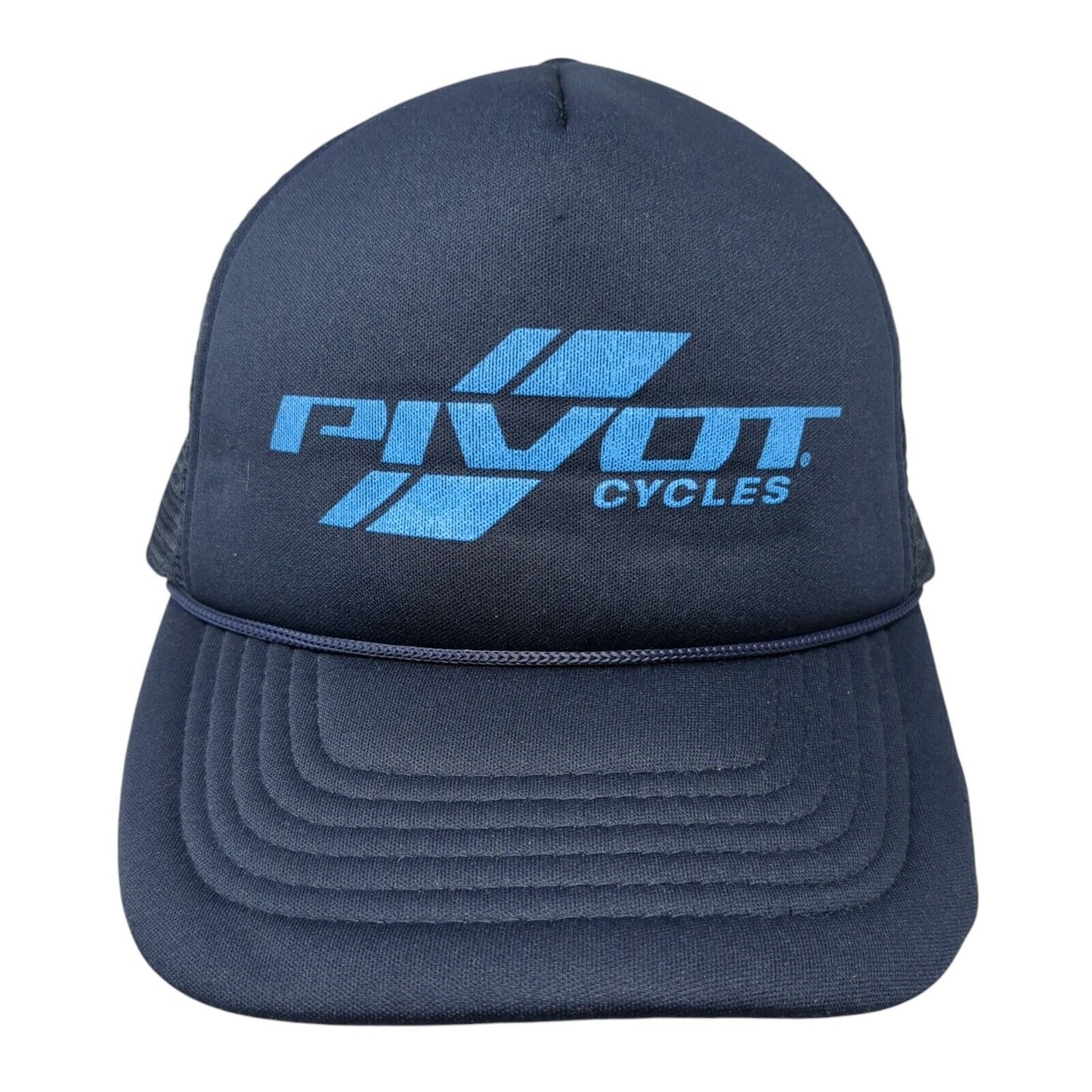 Pivot Cycles Snapback Rope Trucker Hat Blue One Size Mesh Back HG