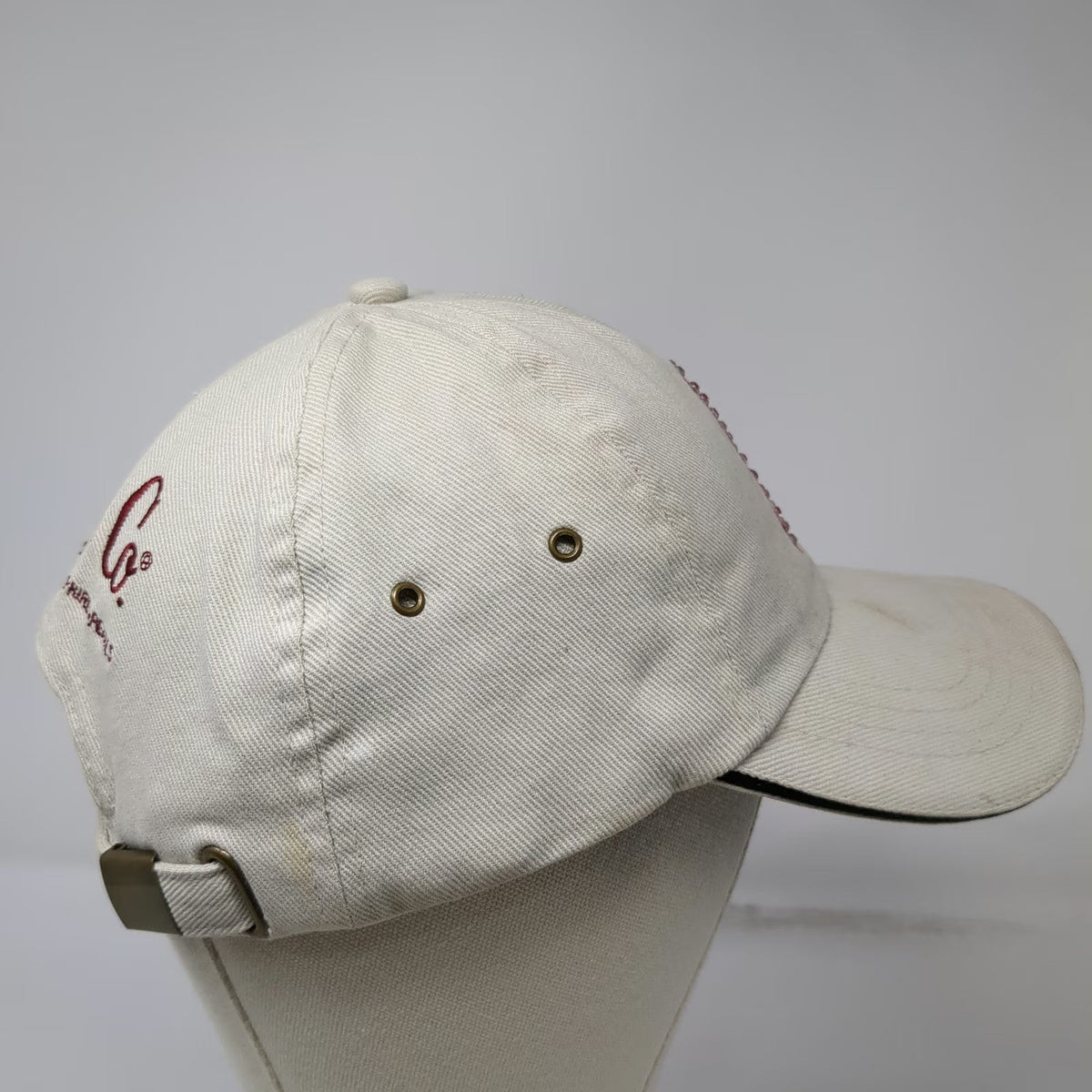 Vitronic Baseball Cap Beige OS Rhinestone Pink Ribbon Shane Co BCA Hat Slideback