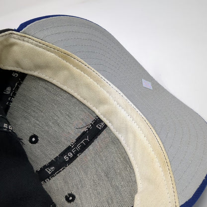 New Era Cap Black Blue 7 3/8 Mets World Series Side Patch Wool Hat Vintage 2000