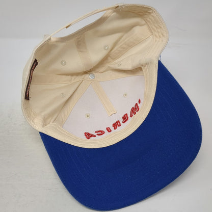 OhWow 5 Panel Beige Blue One Size Merica Embroidered Snapback Contrast Bill Hat