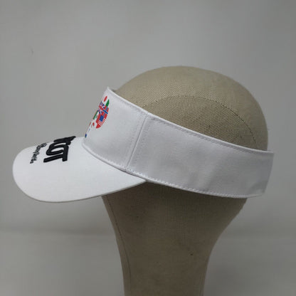 Disney Parks Epcot Men's Strapback Sun Visor Cap Hat White 57-62 CM Flags