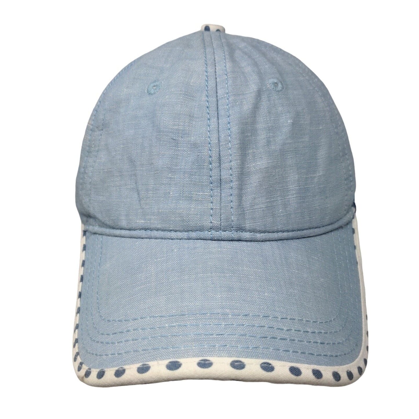 Keds Slideback Hat Blue OSFA Adjustable Polka Dot 6 Panel Blank Linen Blend