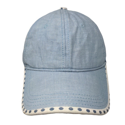 Keds Slideback Hat Blue OSFA Adjustable Polka Dot 6 Panel Blank Linen Blend