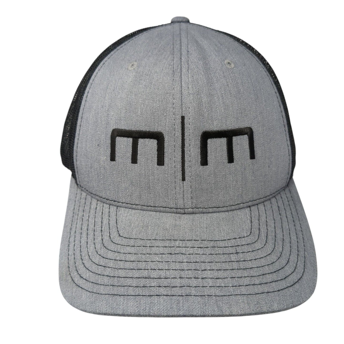 Richardson Snapback Mesh Back Trucker Hat Gray One Size Embroidered m|m