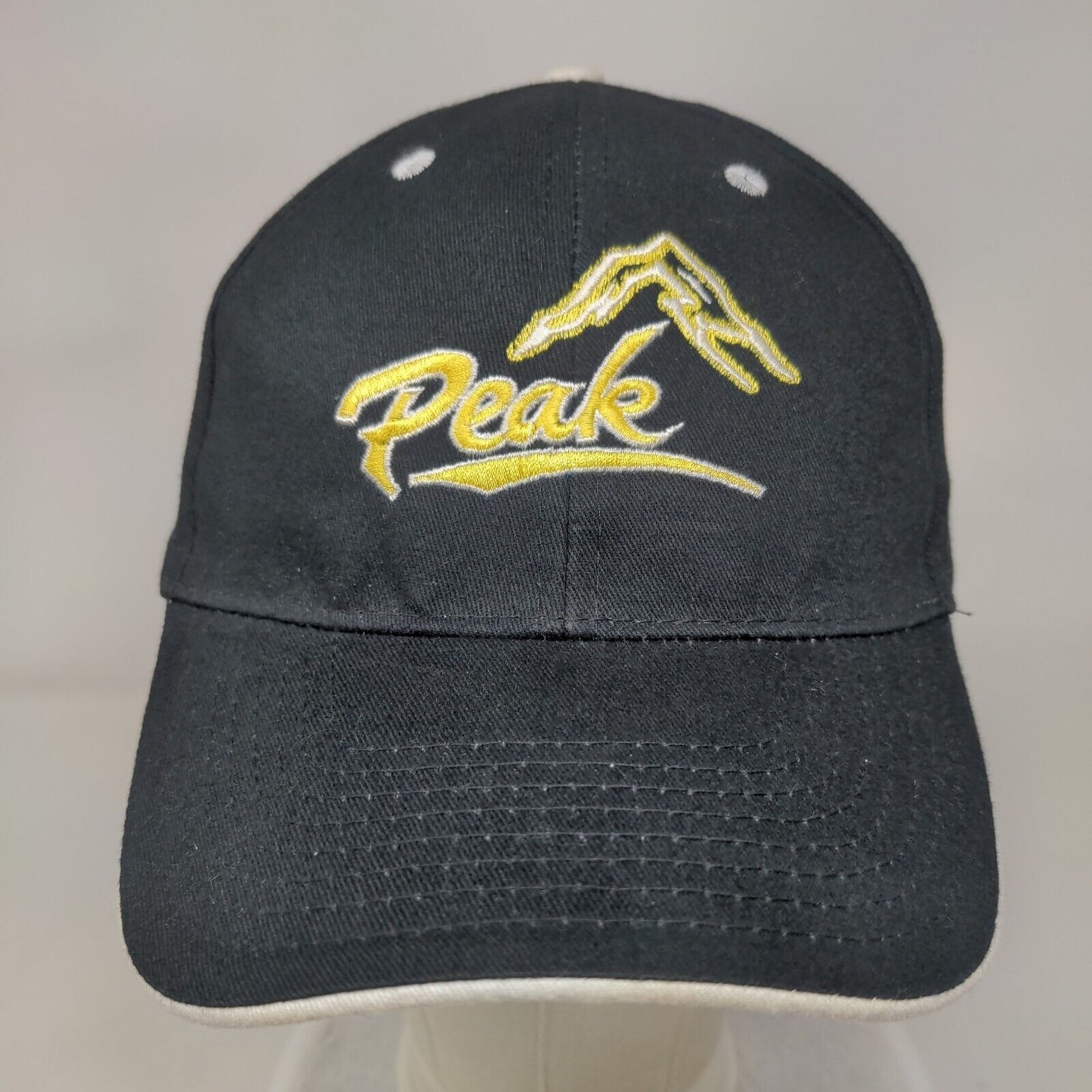 Peak Strapback Hat Black OSFA Embroidered Adjustable 6 Panel Hit Wear
