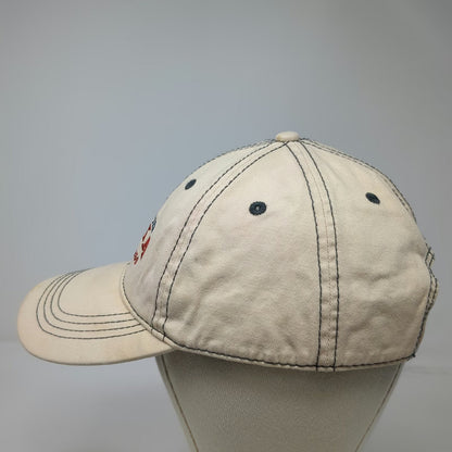 Mountain Baseball Cap Beige OSFM Alaska Bear Last Frontier Slideback Hat Blue