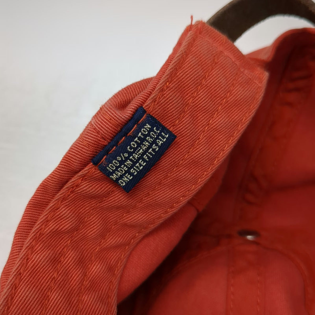 American Eagle Baseball Cap Orange One Size Distressed Snowboard Patch AE Hat