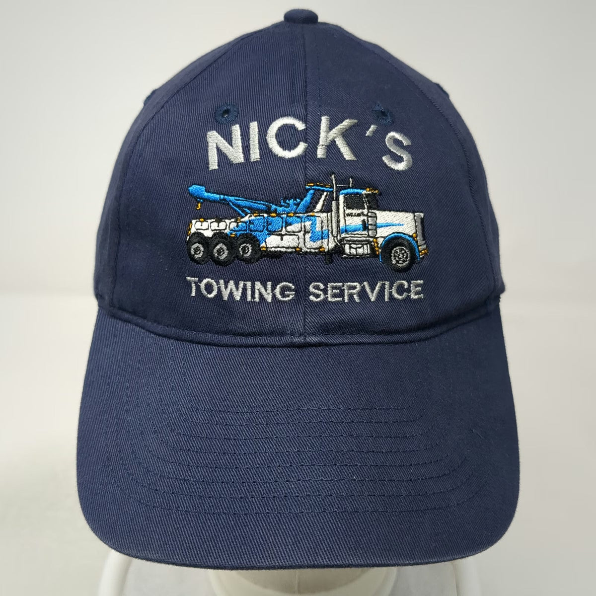 KC Caps Nick's Towing Service Truck Blue One Size Baseball Cap Hat Strapback