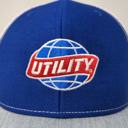 Richardson Men's Snapback Mesh Back Hat Blue Gray Embroidered Utility Logo