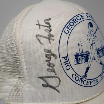 Cap Traffic Trucker Hat White One Size George Foster Signed Mesh Back Snapback