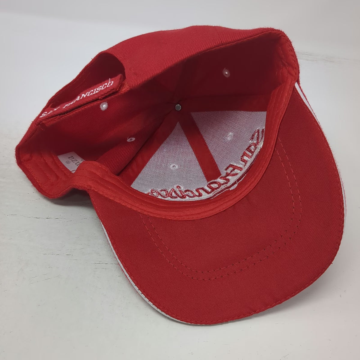 Lanza San Francisco Baseball Cap Red White One Size Hat Script Embroidered Brim