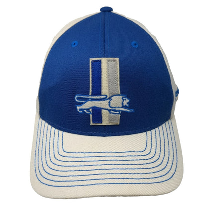 Detroit Lions NFL Reebok Cap Blue Beige XL Flexfit On-Field Gear Logo Hat Lion