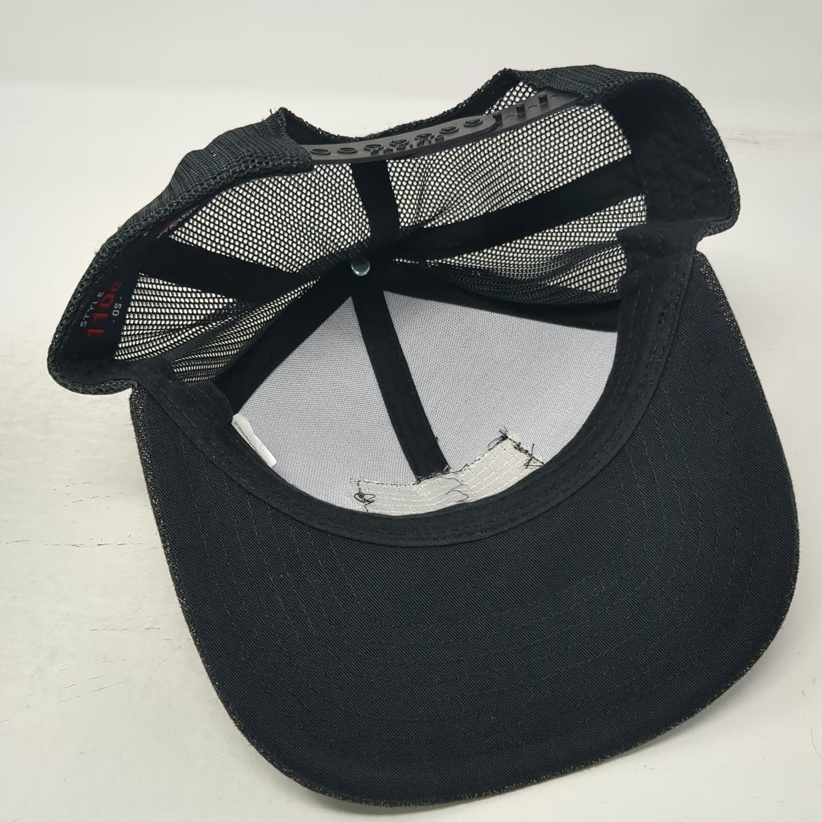 Pacific Headwear Black One Size Trucker Hat Snapback Idahoan Leather Patch