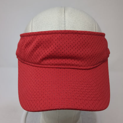 Augusta Sportswear Strapback Visor Hat Red One Size Solid Blank Outdoor