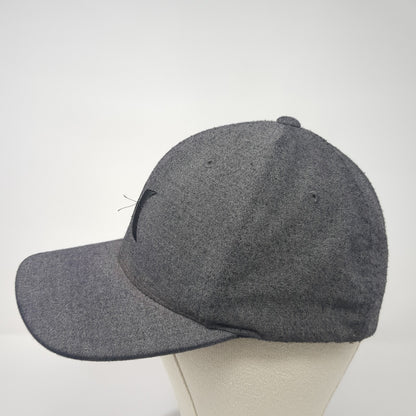 Hurley Embroidered Logo Fitted Hat Gray XL Flexfit Yupoong Vent Holes
