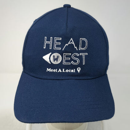 Crowns 5 Panel Blue Hat One Size Meet A Local Head West Mountain Snapback Cap