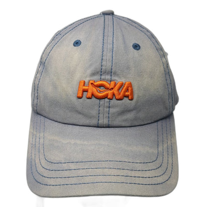 HOKA Baseball Cap Blue Orange One Size Adjustable Embroidered Cotton Logo Hat