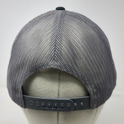 Richardson Trucker Hat Black Gray Red One Size Buck Nasty Mesh Back Snapback