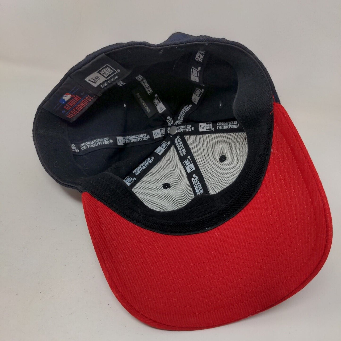 New Era Men's Fitted Hat Blue Red S/M Embroidered Boston Red Sox Logo MLB