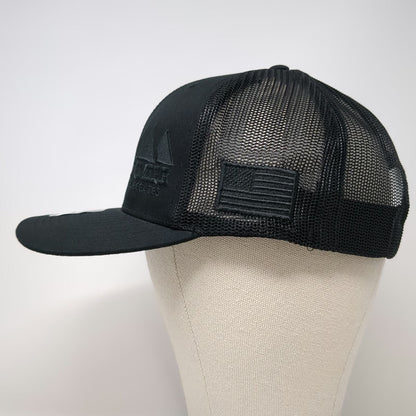Richardson Trucker Hat Black One Size Snapback Mesh Premier Aggregates Flag