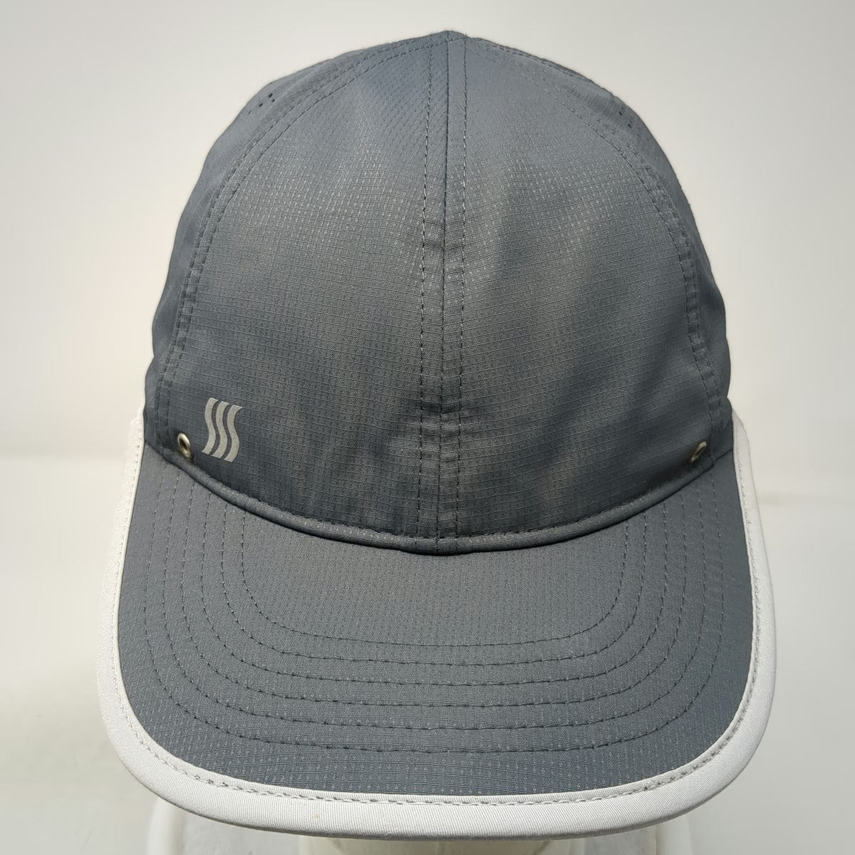 SAAKA Baseball Cap Gray One Size Perforated Performance Strapback Athletic Hat