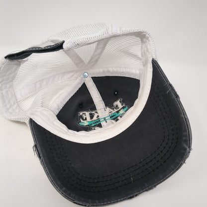 Lake Life Strapback Trucker Hat Blue One Size Adjustable Mesh Back Distressed