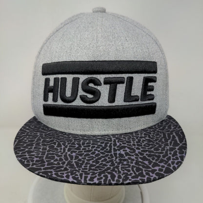 Hustle Snapback Hat Gray One Size Adjustable Embroidered 6 Panel Sole Addiction