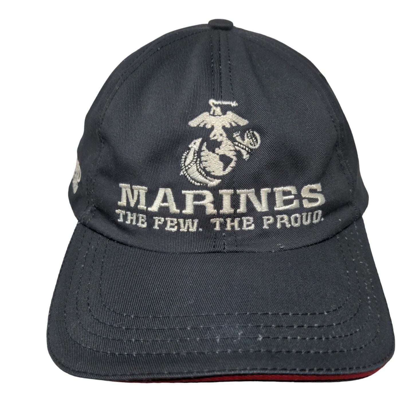 Marines The Few The Proud Slideback Hat Blue OSFA Adjustable Embroidered 6 Panel