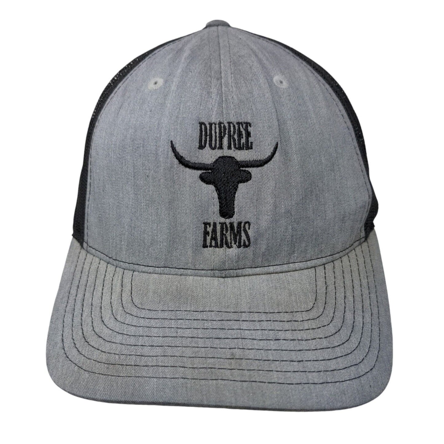 Dupree Farms Snapback Trucker Hat Gray One Size Embroidered Mesh Back Richardson