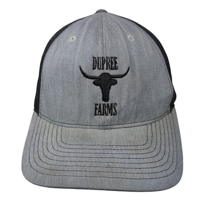 Dupree Farms Snapback Trucker Hat Gray One Size Embroidered Mesh Back Richardson