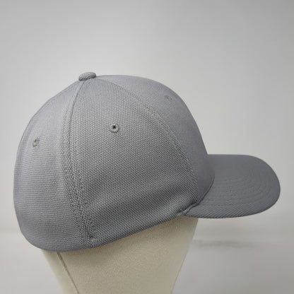 Flexfit Baseball Cap Gray M Hume Lake Logo Polyester Fitted Curved Brim Hat