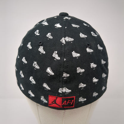 Nike Jordan AF-1 Fitted Hat Black Size S/M All Over Print Shoe Graphic Logo