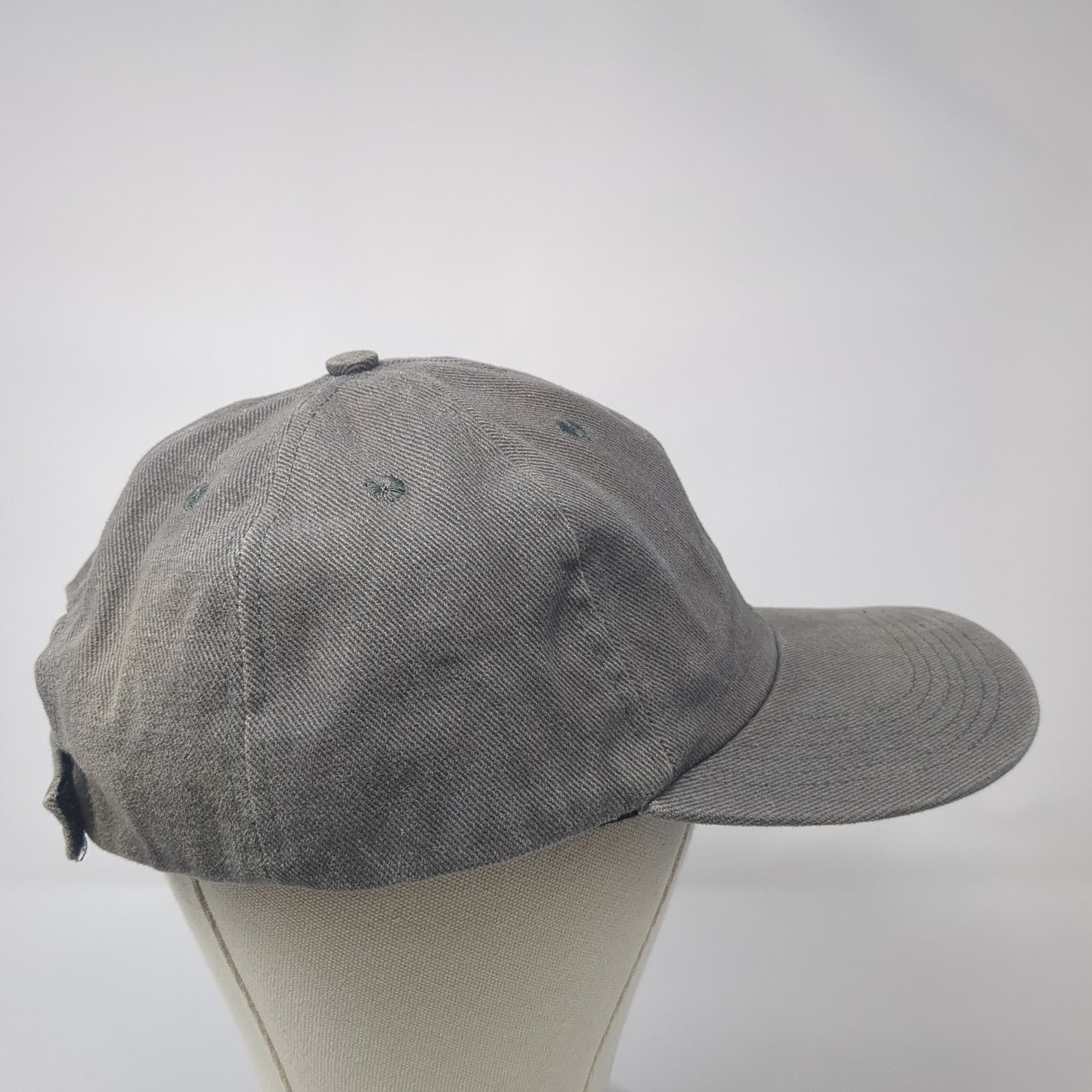 Unbranded Strapback Hat Gray One Size Adjustable Vent Holes Outdoor Blank