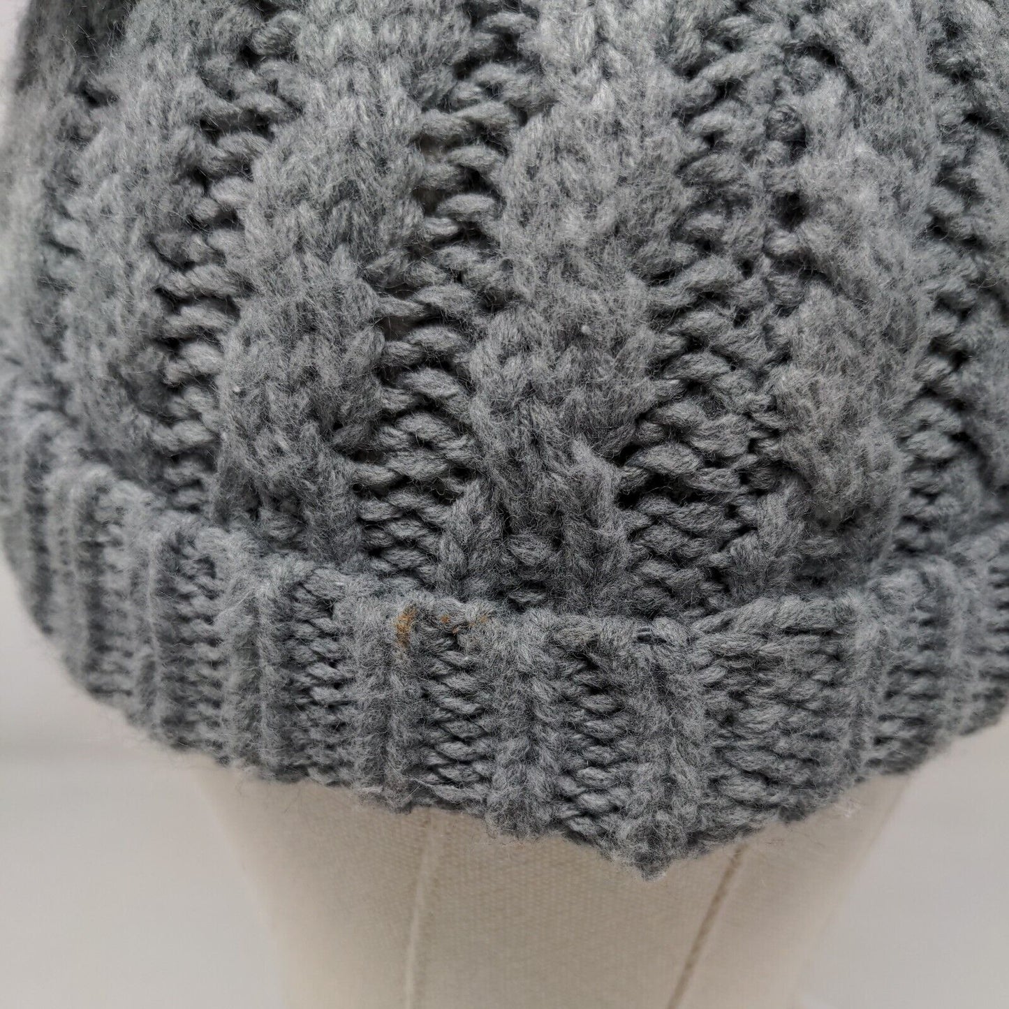 C.C Exclusives Kids Beanie Hat Gray One Size Knitted Stretch Pom Pom Acrylic