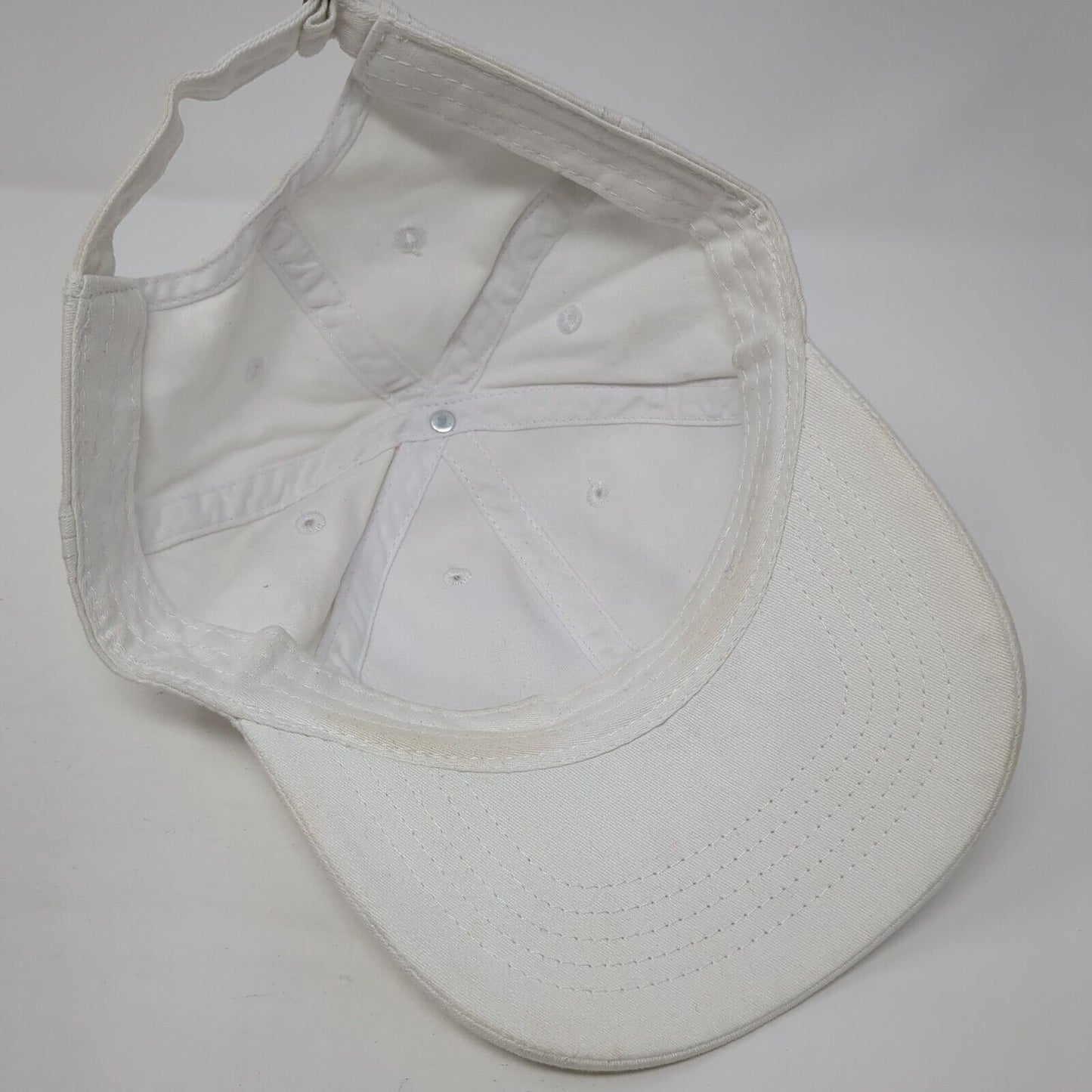 Unbranded Slideback Hat White One Size Adjustable Vented Holes 6 Panel Blank