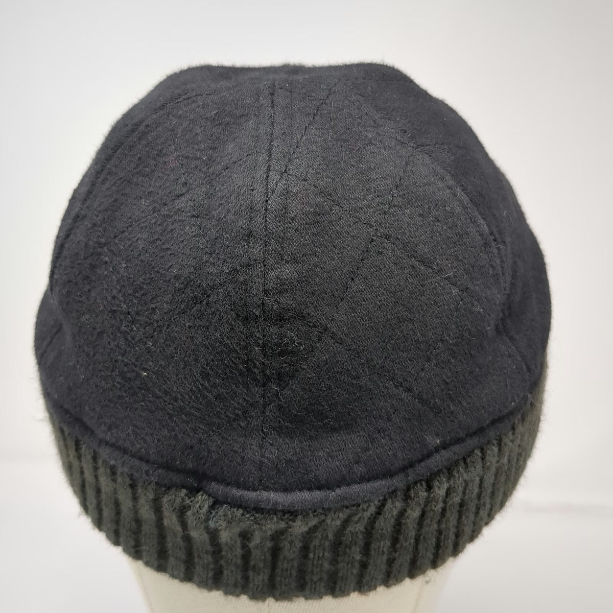 REI Baseball Cap Black L Quilted Knit Earband Cotton Rayon Lining Winter Hat