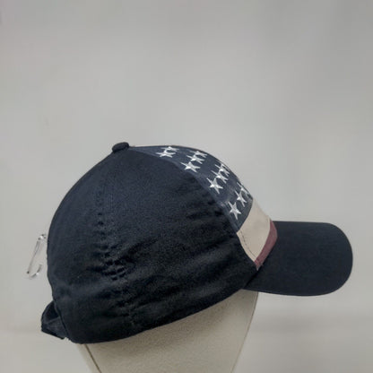 American Flag Strapback Hat Multicolor One Size Adjustable Embroidered