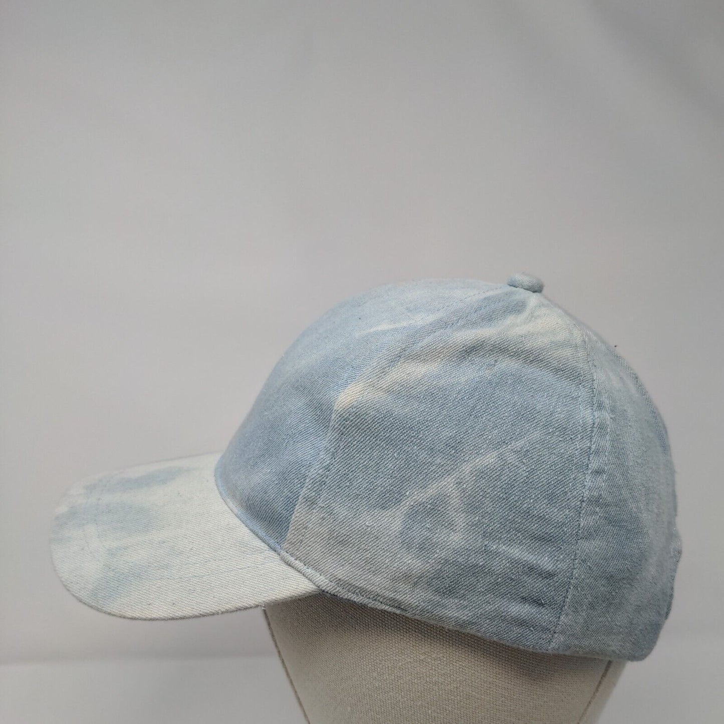 Unbranded Strapback Hat Blue One Size Adjustable Denim Tie Dye 6 Panel