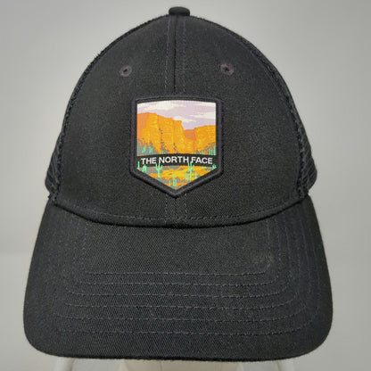 The North Face Trucker Hat Black One Size Snapback Mesh Desert Patch Mesa