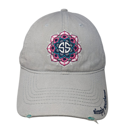 Simply Southern Mandala Slideback Hat Gray One Size Solid Adjustable