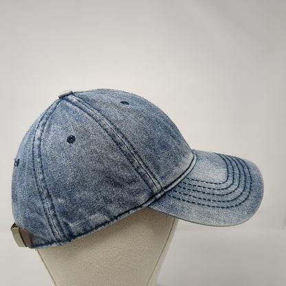 Unbranded Slideback Hat Blue One Size Adjustable Denim Vented Holes Blank