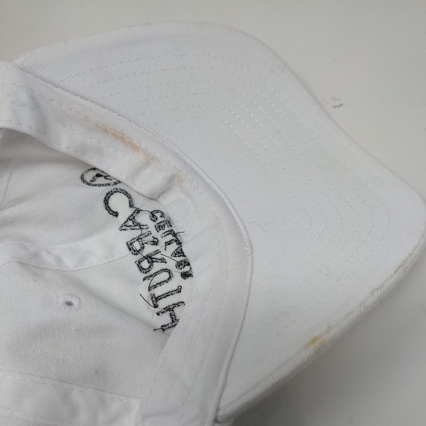 Carruth Cellars Men's Slideback Hat White Embroidered Logo 100% Cotton